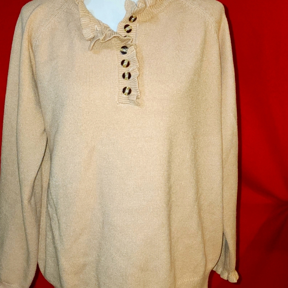 Beige Button-Up Sweater Worn Once